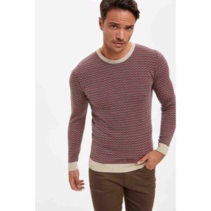 Defacto Man Crew Neck Slim Fit Pullover - Red