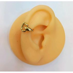 Elegant Polished Gold-Plated Stainless Steel Minimalist Heart-Shaped Ear Cuff