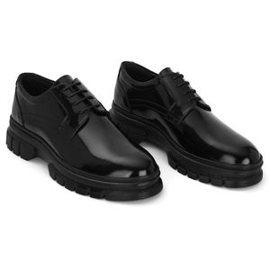 BRIO Genuine Leather chunky Glossy Shoes – Black