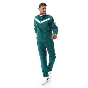 Andora White Chevron Front Accent Tracksuit Set - Turquoise