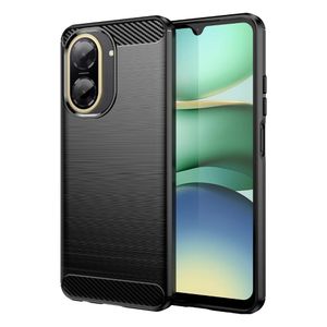 Case For Xiaomi Poco C71 4G    , - Protection Brushed Carbon Fiber Cover Shockproof - Anti-Scratch Case Slip-Resistant - Black 