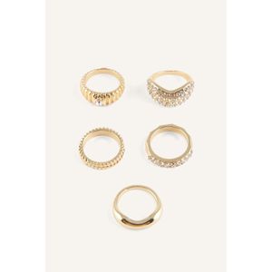 Defacto Woman 5-Pack Yellow Stone Rings