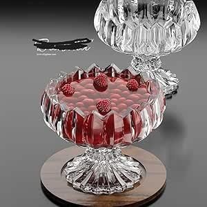  bowl,  capacity, set of 6 clear glass cups ice cream 