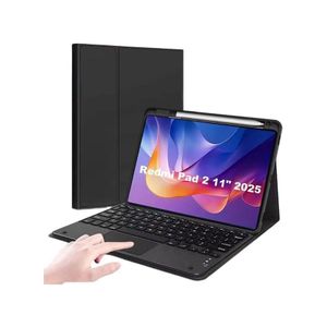جراب لوحة مفاتيح TOUCH لجهاز Redmi Pad 2 مقاس 11 بوصة، متوافق مع تقنية Bluetooth، مزود بخاصية التشغيل/الإيقاف التلقائي المغناطيسي لجهاز Mi Pad 2 مقاس 11 بوصة