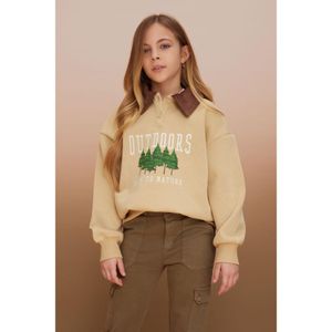 Defacto Girl Oversize Fit Sweat Shirt - Beige