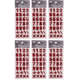 3A مجموعة ملصقات فوم للأرقام الإنجليزية التعليمية من 6 قطع للأطفال - أحمر 2440-11-2--5088-Red20