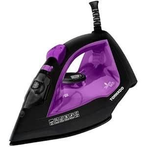 Tornado تورنيدو مكواة بخار سيراميك 2400 واط، سعة الخزان 300 مل، مضادة للتكلس مع ايقاف تلقائي، نظام فلترة، قاعدة بلون روز - بنفسجي TST-2400NC