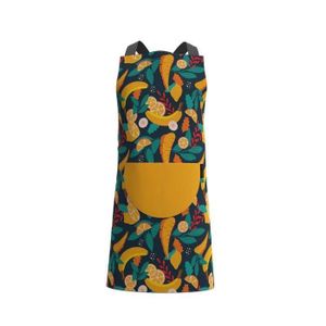 Art Mood HOME Apron, Cross-Back Design, Soft Cotton-Like Fabric, One Size Fits Most, Lightweight Breathable Unisex with Front Pocket, Ideal for Cooking, and Daily Use, White and Red - Freya Apron