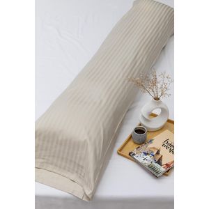 MEHALLA مجموعة أغطية وسائد طويلة - ساتان - دبل - رمادي فاتح 160 cm *45 cm (قطعتان)