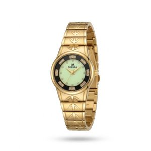 Mema ساعه  بعقارب حريمي صغيره الحجم لون ذهبي رائعه للسيدات 