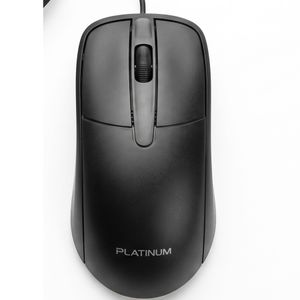 Platinum ماوس PL-101 سلكي بمنفذ USB - دقة تتبع 1200 نقطة في البوصة - 10 ملايين نقرة - توصيل وتشغيل - أسود