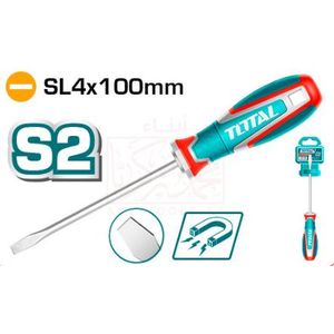 TOTAL Slotted Screwdriver 4 x 100mm TSDSL4100