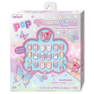 Hot Focus Tie Dye Butterfly Pop Glamour Nails - 031TB