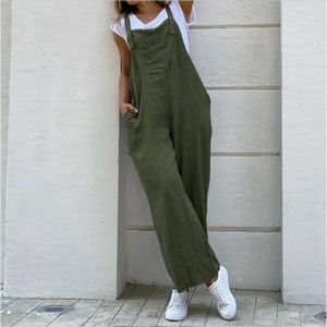 ZANZEA Womens Summer Cotton Linen Jumpsuit Short Sleeve V Neck Fit