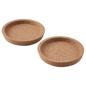 Coaster Two round cork coasters by  365+, natural colour, simple design.