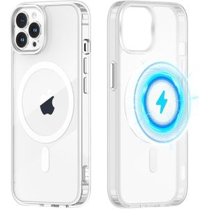 جراب مغناطيسي شفاف من Whidge لهاتف iPhone 14 Pro Max متوافق مع تقنية MAG-Seveal بمقاس 6.7 بوصة مع مغناطيس سيليكون ناعم مدمج ومضاعف حراري من البولي يوريثين