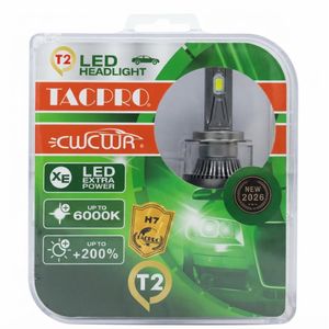 Tacpro  T2 LED Headlight Bulbs - H7 Size - Extra Power Up to 6000K (Bright White