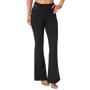 Bebe High Waist Draped Flare Leg Legging