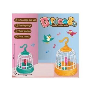 Interactive electric birdcage with realistic bird sounds and soft light - a fun pet toy for children, featuring "Hello I Love You" sound effects, a home decoration, and an original gift for girls and boys.