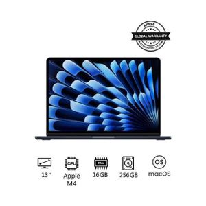Apple New 2025 MacBook Air MW123 13-Inch Display, M4 Chip 10-Core CPU 8-Core GPU Processor/16GB RAM/256GB SSD/macOS English/Arabic Midnight