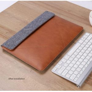 Dipelle Genuine  Laptop Sleeve Case Fits MacBook Pro M2 16 2023 / M1 Pro/M1 Max 16.2 2021 MacBook Pro 16/15.4" Surface Book 15.2, HP Chromebook 14, PU Leather Broadcloth Bag, Havan (15)