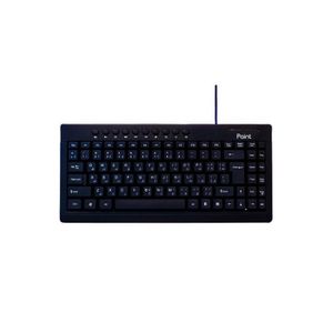 Point PT-350 Wired Keyboard with Compact and Ergonomic Desktop Design, Long Cable, High Quality, Black