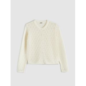 LC Waikiki Crew Neck Openwork Girl's Knit Cardigan