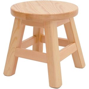 Small round beech wood toilet seat, 30 cm, suitable for kitchen, bathroom, and balcony. Dimensions: 35 cm (depth) x 35 cm (width) x 30 cm (height). Color: Beige. 1222220325