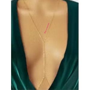 Pink سلسلة جسم نسائية فريدة من نوعها ذهبية - سلسلة للبطن