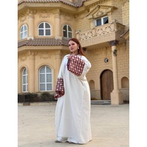 Vogue قفطان كتان خام تقيل ميكس جوبير فاخر – قفطان نسائي شيك للمناسبات والخروجات الراقية