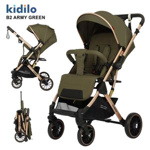 Kidilo عربة أطفال استرولر كيديلو B2 فاخرة بمقبض قابل للعكس وقابلة للطي