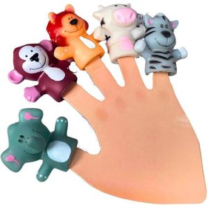 دمى أصابع، مجموعة من 5 دمى حيوانات الغابة المصنوعة من السيليكون