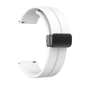 سوار سيليكون 22 مم مع مشبك مغناطيسي قابل للطي لساعة شاومي S1/S1 Active/Mi Watch - أبيض