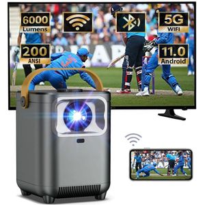 4K Mini Projector for Room 120 ANSI, 4000 Lumens, 1080p HD Small Projector for Home Cinema Theater with WiFi & Bluetooth, Portable Android LED Smart Wall Display projecter