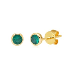 3Diamonds Green Earring Pierced Gold Color Push-Pull Earrings Simple Fashion Ladies Holiday Party Gift Women Jewelry Gift