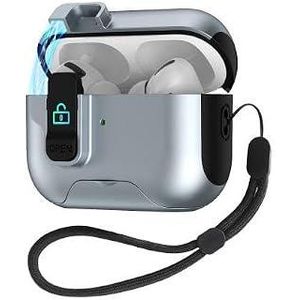 COMPATIBLE with Airpods pro 3 Case Cover with Lock Clip, Rugged Generation Case Men Women, Armor Shockproof Airpods pro 3 Gen Case Protective Hard Shell with Carabiner (Gray)