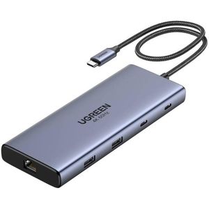Ugreen موزع USB من النوع C، 10 في 1، مزود بمنفذي HDMI بدقة 4K، رقم الموديل 45380