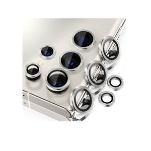 Samsung Galaxy S23 Ultra Camera Lens Protector, Individual Lens Protectors, Scratch-Resistant Ultra-Thin Tempered Glass with Aluminum Ring Cover,S23 Ultra Case Friendly (Silver)