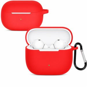 Silicone Case Compatible with HUAWEI FreeBuds SE 4 ANC Earbuds, Soft Silicone Protective Case Cover, Shockproof Sleeve with Carabiner - Red
