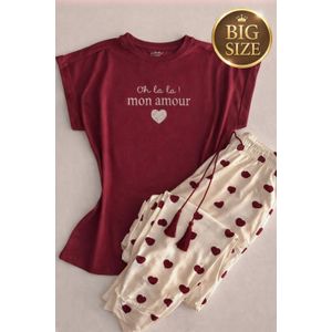 بيجامة صيفي حريمي نص كم – قطن سنجل ليكرا – مقاس حر (70–120 كجم)