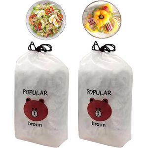 Plastic Stretch Food Covers - 200pcs Elastic Storage and Preservation Bags for Fruits and Other Foods - Disposable Fresh Keeping Covers