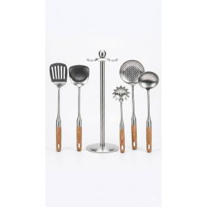Stainless steel serving set (7 pieces) - Marble Black