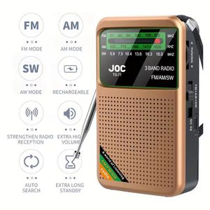 Joc  Mini AM FM Radio, Portable, Rechargeable, Multi-Band, Featuring Powerful Transmission and High Sensitivity