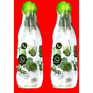 Decorated Glass Bottle With lid 2 Pieces 