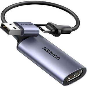 Ugreen  (40189) Video Capture Card 4K HDMI to USB-A/USB-C HDMI Capture Card Full HD 1080P USB 2.0 Capture Video and Audio Recording for Gaming, Streaming, Teaching, Video Conference