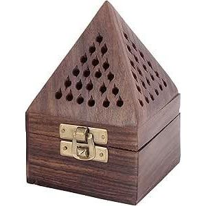 Small Wooden Bakhour Daan, Brown