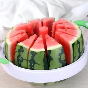 Watermelon Cutting Tool - This innovative slicer features a robust stainless steel blade, making it easy to create beautiful, uniform slices of watermelon and cantaloupe.