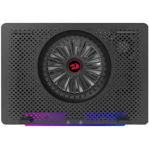 Redragon مبرد لاب توب ايفي GCP500  - يدعم 12 الى 15.6 انش - 2 منفذ USB - تحكم في سرعة المروحة - مبرد اسرع للوحة الالومنيوم - وضع اضاءة RGB - حامل جوال