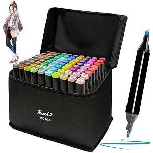 General Pavlly Toys 80-Color Marker Set – Wear-Resistant Dual-Tip Pens (Broad Chisel and Fine Tips)