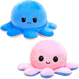  Toy Octopus Plushie Reversible Soft Toys for Kids  Plush Soft Toys for Baby Boys and Girls  Octopus Soft Toy for Kids Gift Birthday 25 cm (Blue/Pink)